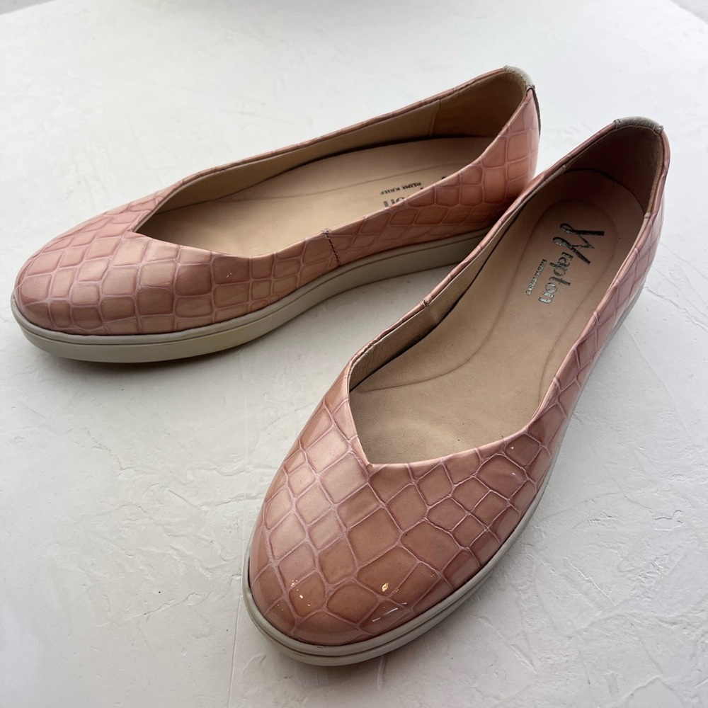 Croco Patent Leather Ballerina/Rose